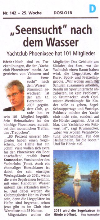 Yachtclub Phoenixsee Presse