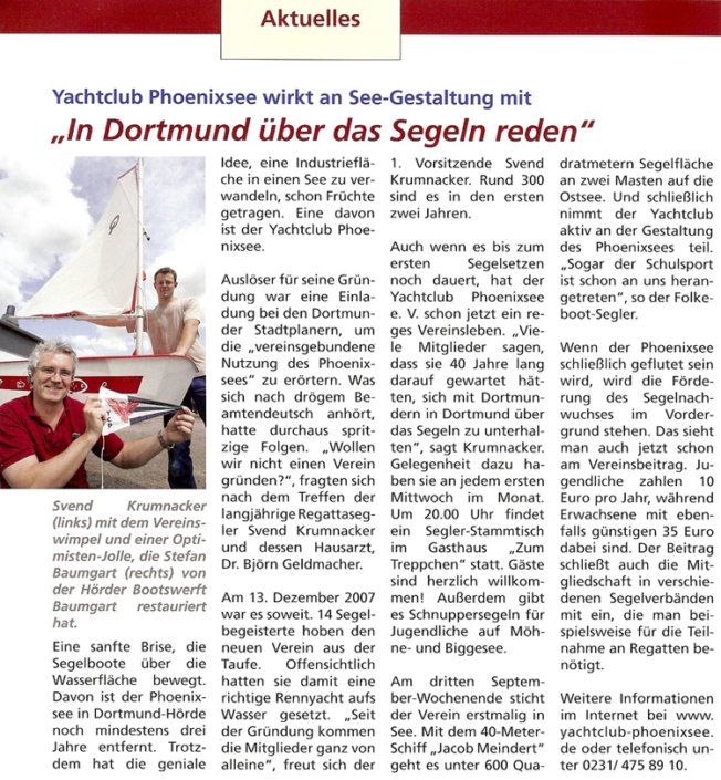 Yachtclub Phoenixsee Presse